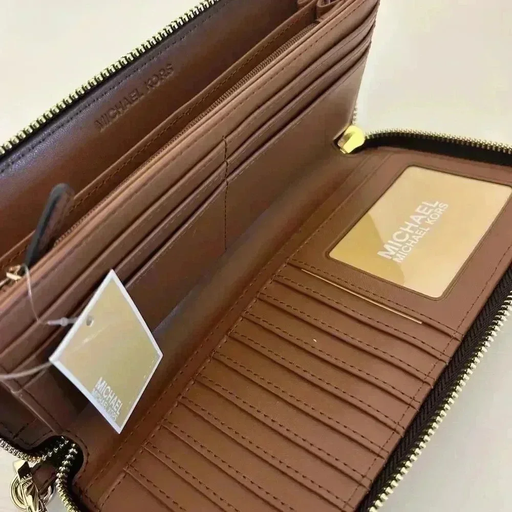 Michael Kors jet set large continental wallet brown